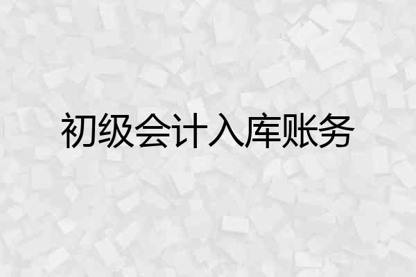 初级会计入库账务