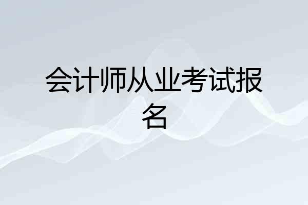 会计师从业考试报名