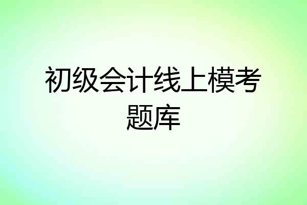 初级会计线上模考题库