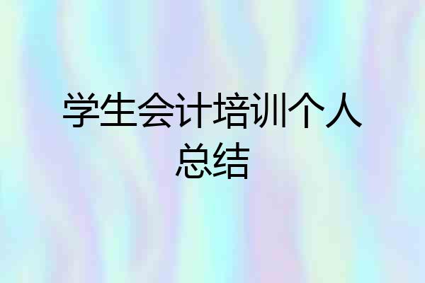 学生会计培训个人总结