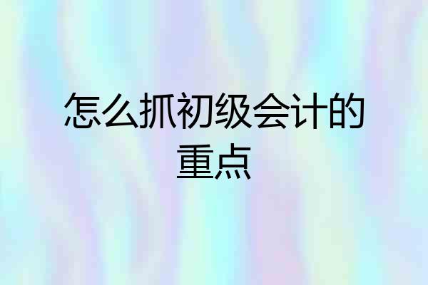 怎么抓初级会计的重点
