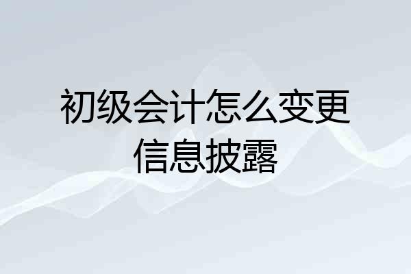 初级会计怎么变更信息披露