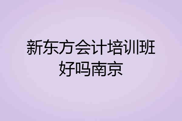 新东方会计培训班好吗南京