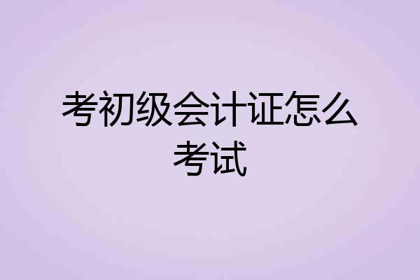 考初级会计证怎么考试