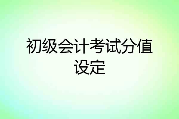 初级会计考试分值设定