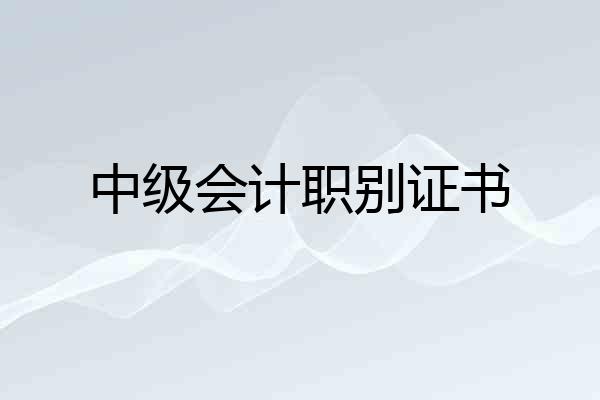 中级会计职别证书