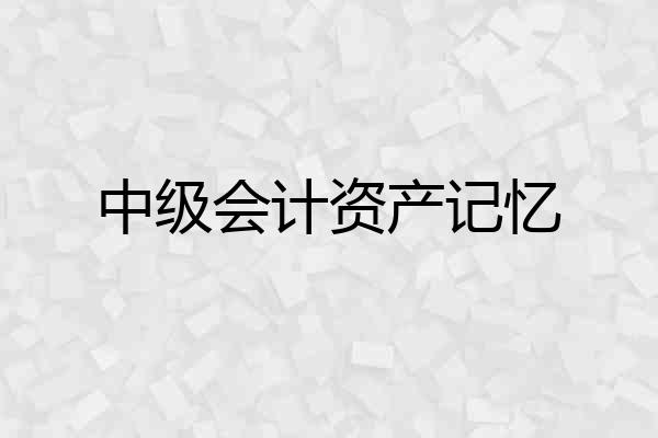 中级会计资产记忆