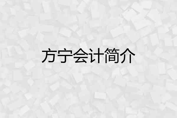 方宁会计简介