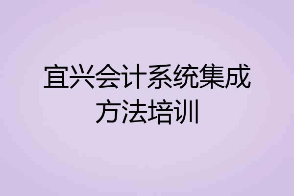 宜兴会计系统集成方法培训