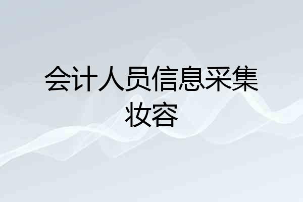 会计人员信息采集妆容