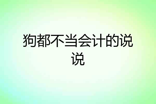狗都不当会计的说说