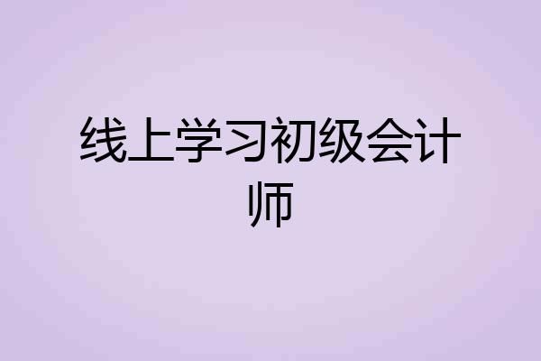 线上学习初级会计师
