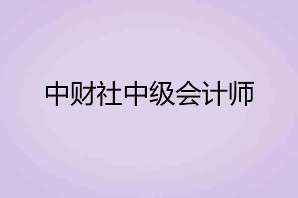 中财社中级会计师