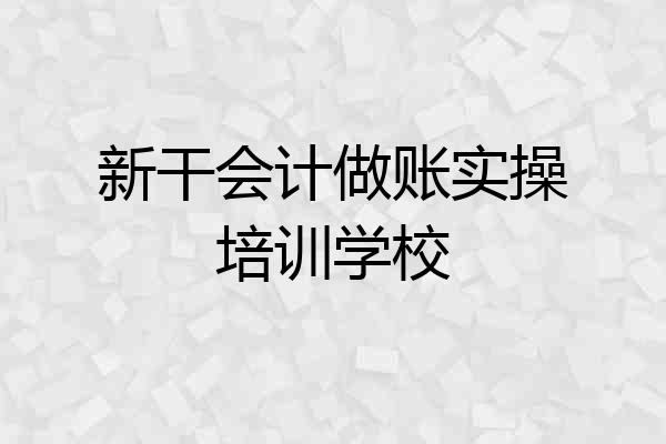 新干会计做账实操培训学校
