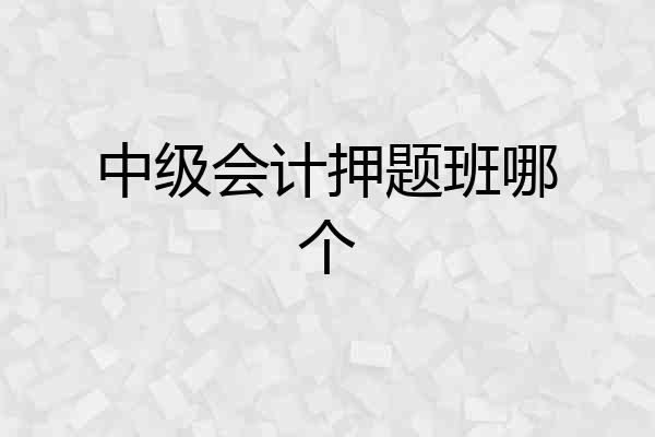 中级会计押题班哪个