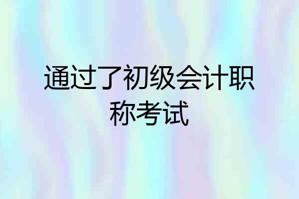 通过了初级会计职称考试