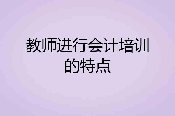 教师进行会计培训的特点