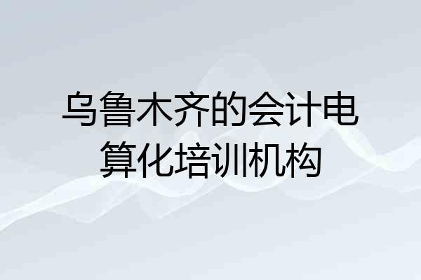 乌鲁木齐的会计电算化培训机构