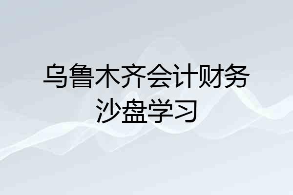 乌鲁木齐会计财务沙盘学习