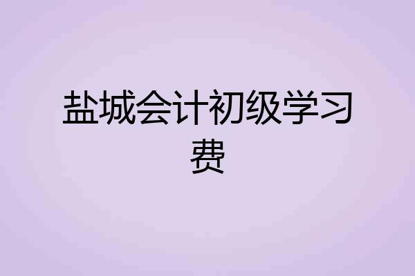 盐城会计初级学习费