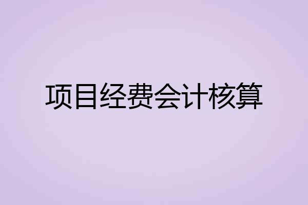 项目经费会计核算