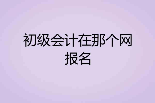 初级会计在那个网报名