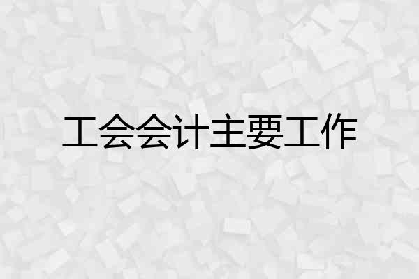 工会会计主要工作