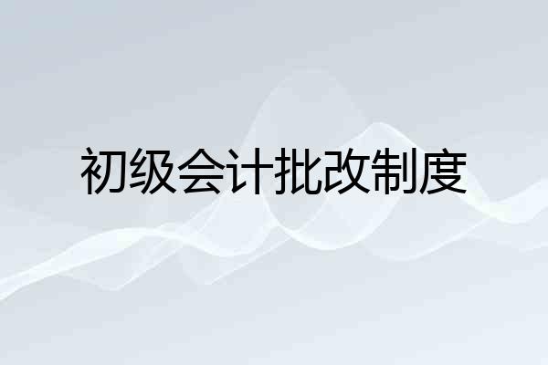 初级会计批改制度