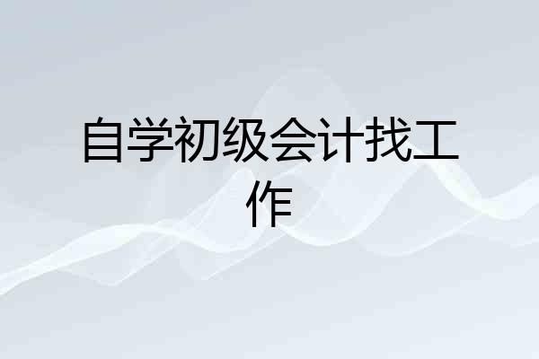 自学初级会计找工作