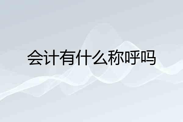 会计有什么称呼吗