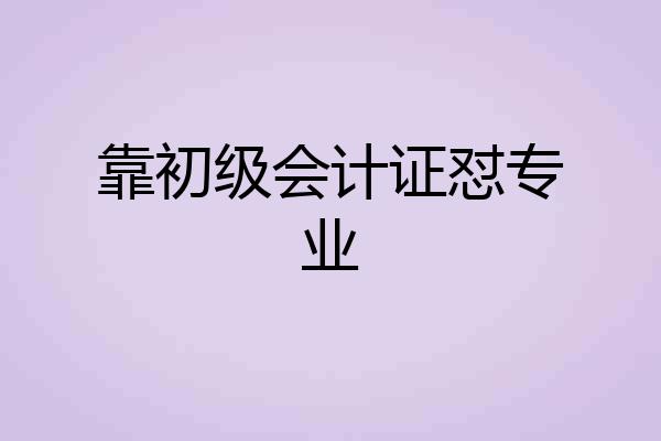 靠初级会计证怼专业
