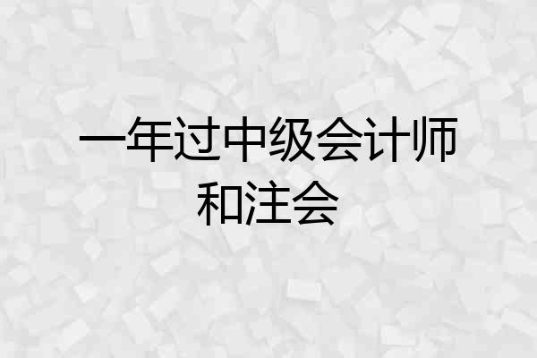 一年过中级会计师和注会