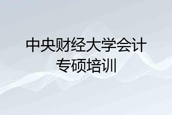 中央财经大学会计专硕培训
