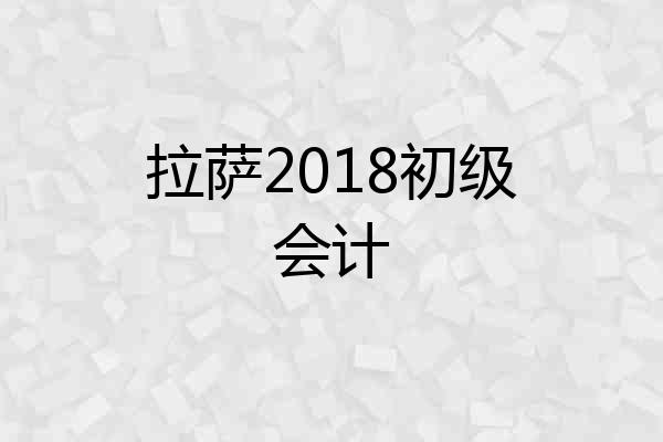 拉萨2018初级会计