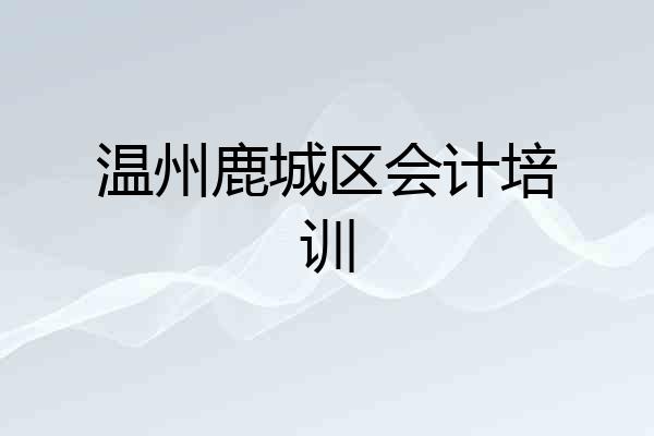 温州鹿城区会计培训