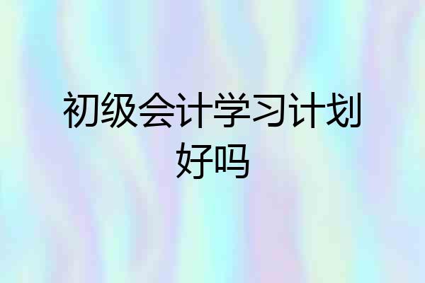 初级会计学习计划好吗