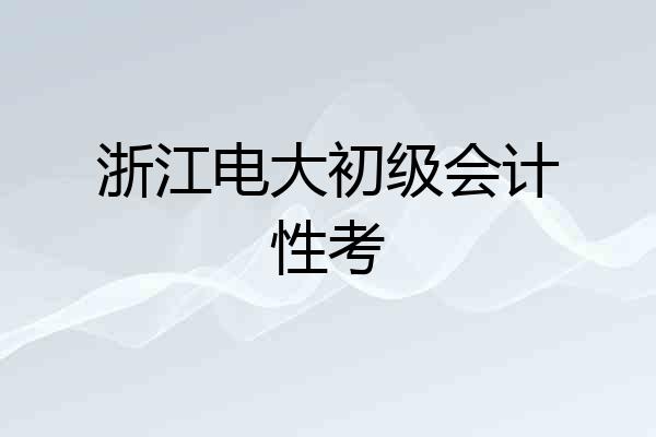 浙江电大初级会计性考