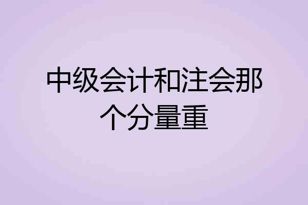 中级会计和注会那个分量重