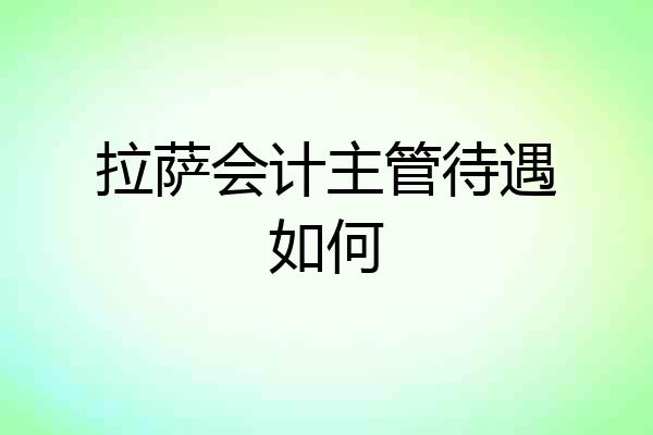 拉萨会计主管待遇如何