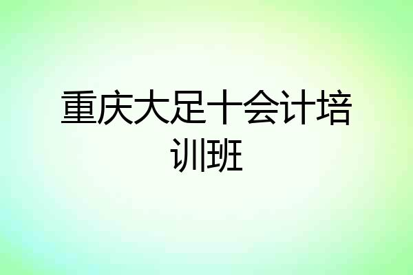 重庆大足十会计培训班