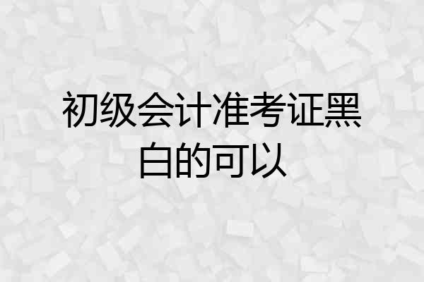 初级会计准考证黑白的可以