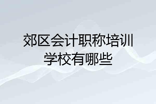 郊区会计职称培训学校有哪些