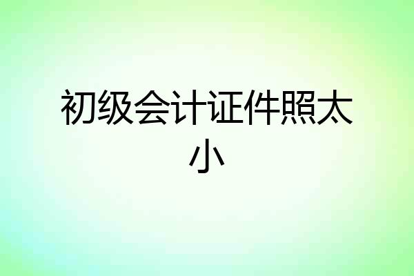 初级会计证件照太小