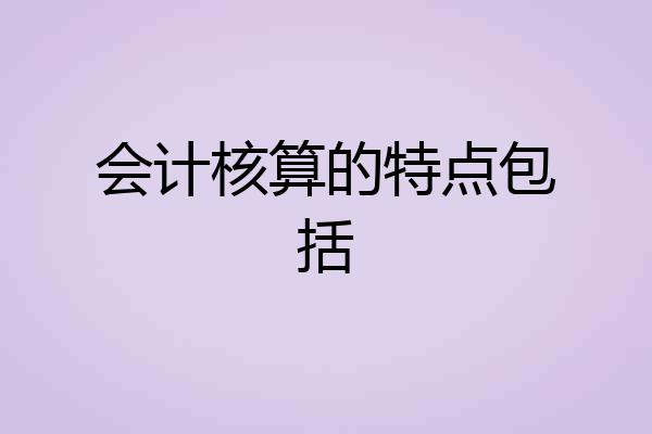 会计核算的特点包括