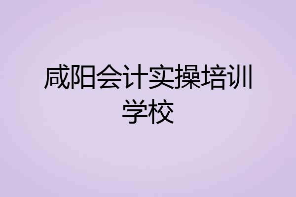 咸阳会计实操培训学校