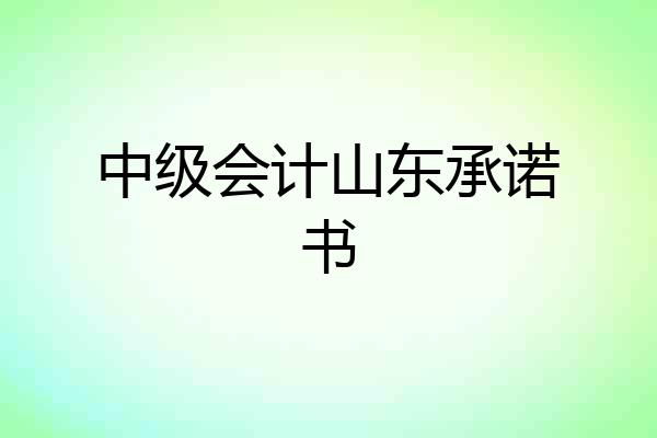 中级会计山东承诺书