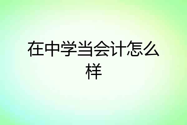 在中学当会计怎么样