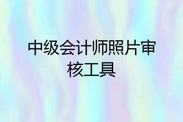 中级会计师照片审核工具