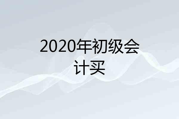 2020年初级会计买
