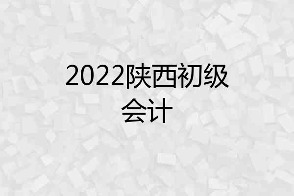 2022陕西初级会计